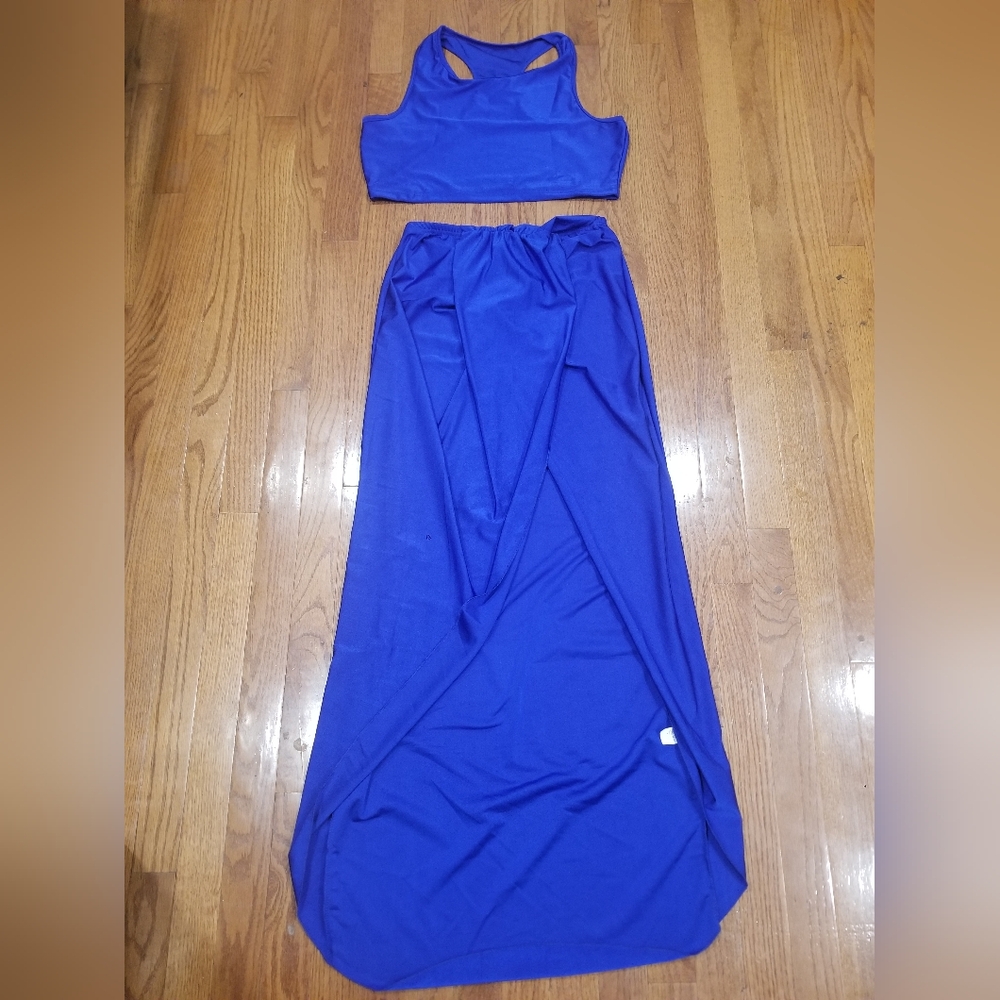 Brand New Royal Blue Skirt Set sz L/XL - Picture 2 of 9
